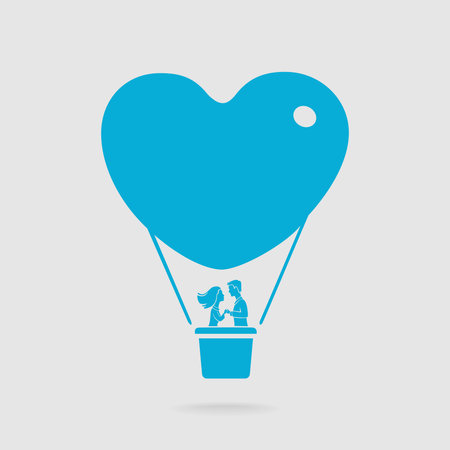 Couple on a balloon Symbolのイラスト素材