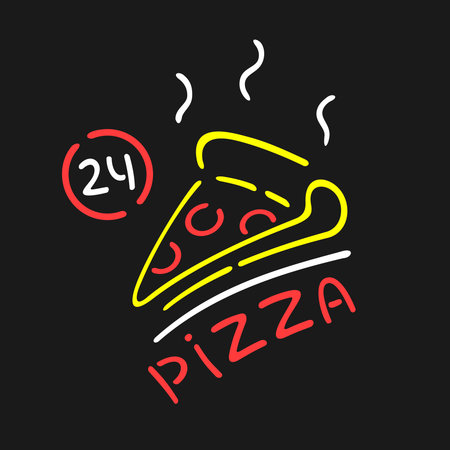 Neon Sign Pizzaのイラスト素材