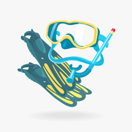 Mask and Fins Diving Setのイラスト素材