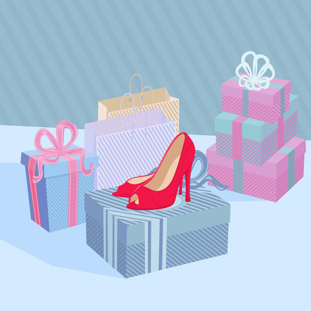 Illustration Showcase Shoe Shopのイラスト素材