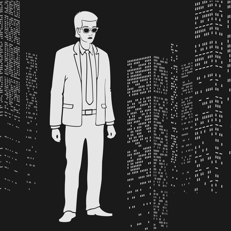 Illustration Businessman in the cityのイラスト素材