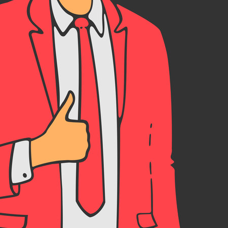 The Man in Suit Shows Hand Likeのイラスト素材