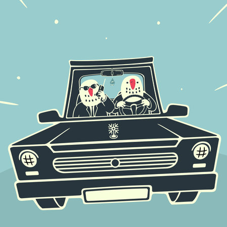 Snowmen Cartoon  Illustration eps 8 file formatのイラスト素材