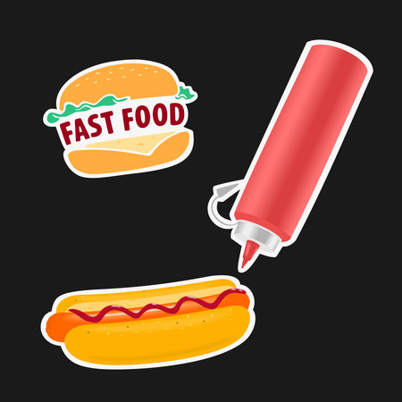 Hot Dog and Hamburger vector symbol eps 8 file formatのイラスト素材