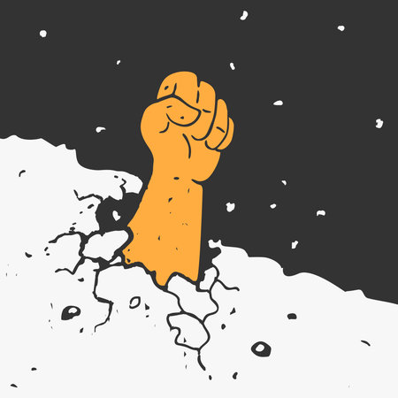 Fist Breaking wall Vector Illustration eps 8 file formatのイラスト素材