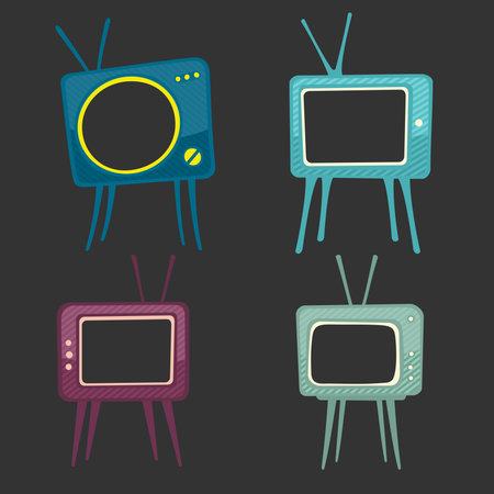 Kids Television Icons Vector Illustrationのイラスト素材