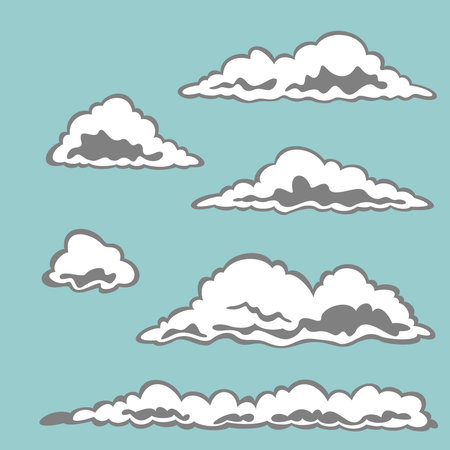 Set of Vector Cloud Elementsのイラスト素材