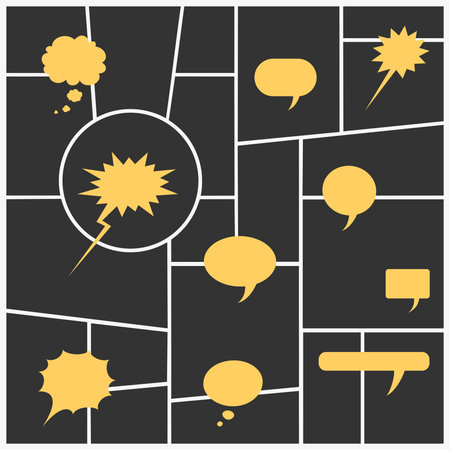 Vector Illustration Template For Comics Page and Spoken Bubblesの写真素材