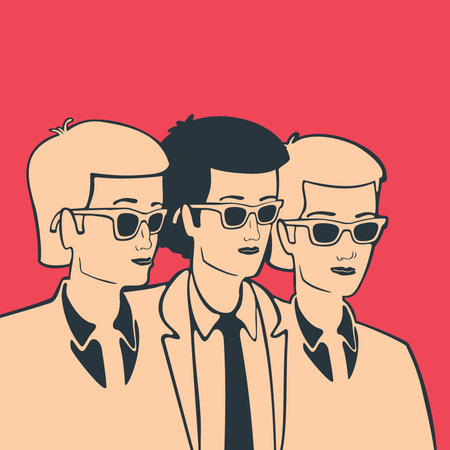Vector Illustration Group Of Men In One Body Conceptの写真素材