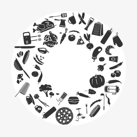Vector Illustration Group Of Kitchen Theme Elementsの写真素材
