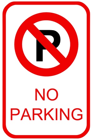 A no parking sign for use in any traffic inference. A no parking sign for use in any traffic inference.