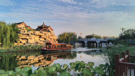 Sightseeing Boat at riverのeditorial素材