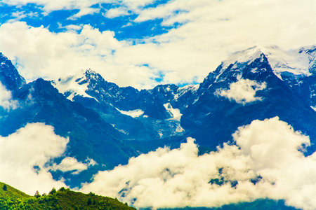 Gongga snow capped mountains scenery