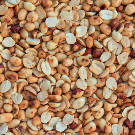 Peanuts roasted is an additional ingredient for Thai papaya salad or Som Tam , Thai delicious foods.