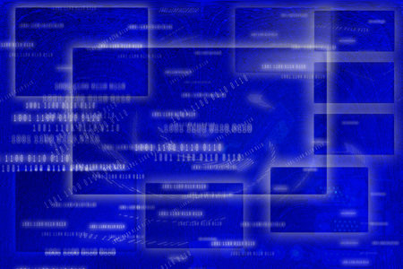 Blue Abstract Frame Background , Square frame buttons on screen conceptの写真素材