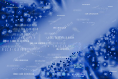 Colorful star abstract background, Digital technology and Milky way conceptの写真素材