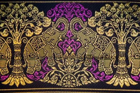 woven elephant fabric.の写真素材