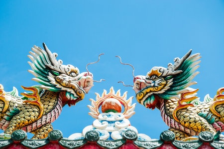 Dragon statue and beliefs の写真素材