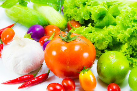 Different types of vegetablesの写真素材