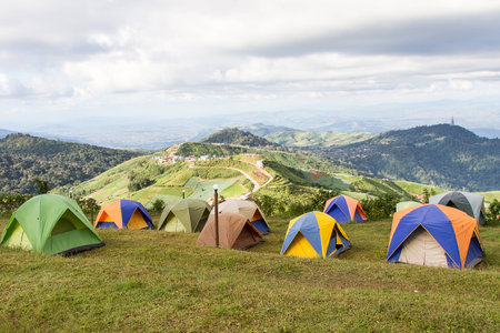 Camping in the winter to Thailand.の写真素材