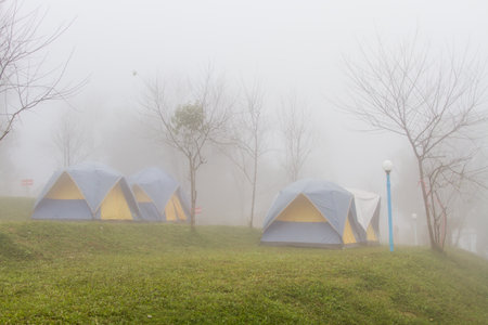 Winter camping in Thailand.の写真素材