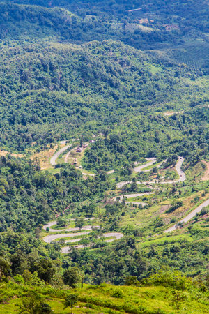 Winding road in Thailandの写真素材