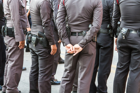 And a line of police
