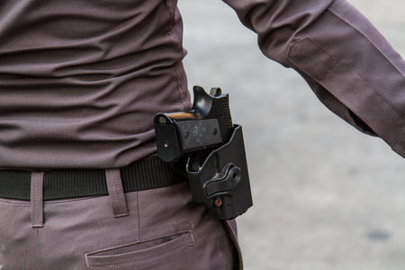 Police and pistolの写真素材