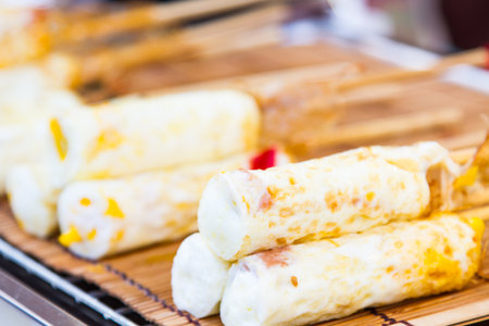 Put the egg adapted by many of the delicious skewers.の写真素材