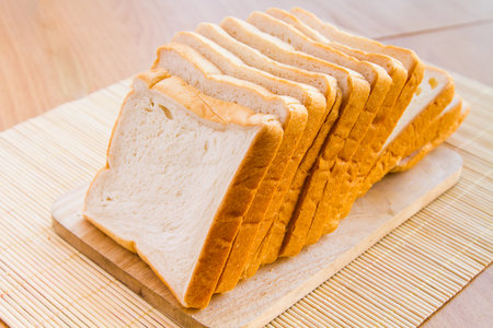 The bread is sliced into thin pieces.
