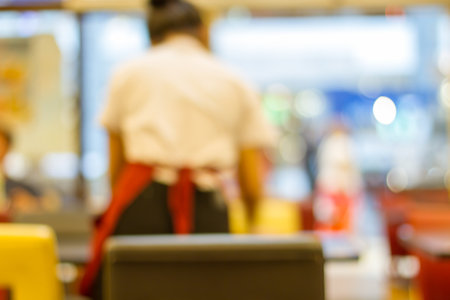 Blurred background Tones,Coffee shop blur background with bokehの写真素材