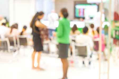 Blurry picture of the work and shop.の写真素材