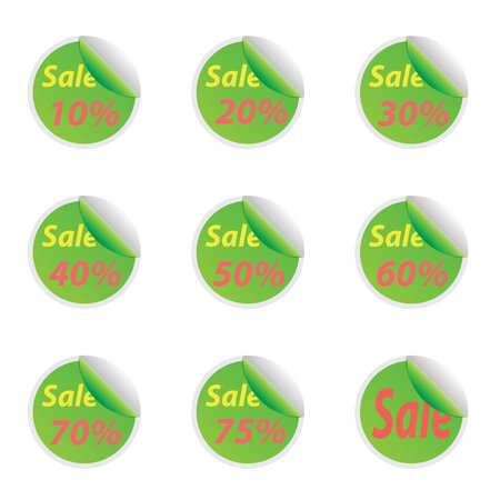 Vector symbolic price tag Price cut sale stickers.のイラスト素材