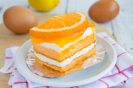 Orange cake is delicious and yummy.の写真素材
