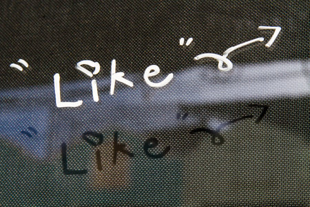 Like to write on the glass.の写真素材