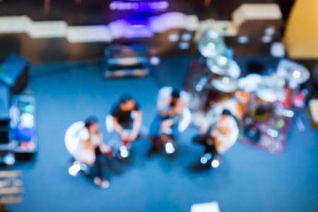 Speaking and acting on stage is a blur.の写真素材