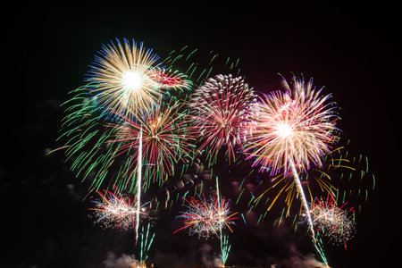 New Year's fireworks celebration of the old year and the new year.の写真素材