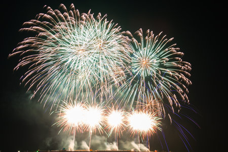 New Year's fireworks celebration of the old year and the new year.