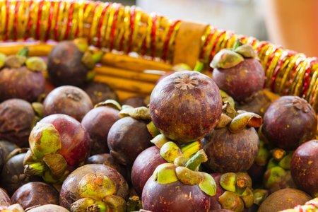 Thailand mangosteen fruit is healthy and has been very popular.の写真素材