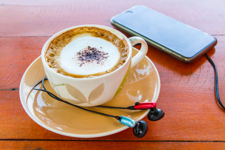 Coffee, cappuccino, hot is very popular around the world.の写真素材