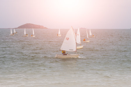 Sailing is a water sport that is fun and healthy.のeditorial素材