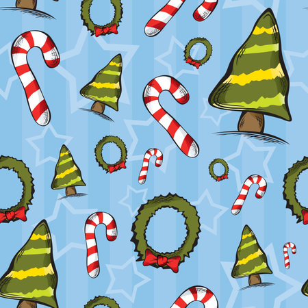 Christmas Seamless Patternのイラスト素材