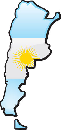 Artisitc Map Of Argentinaのイラスト素材
