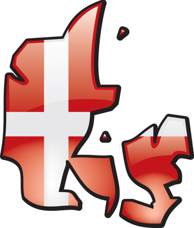 Artisitc Map Of Denmarkのイラスト素材