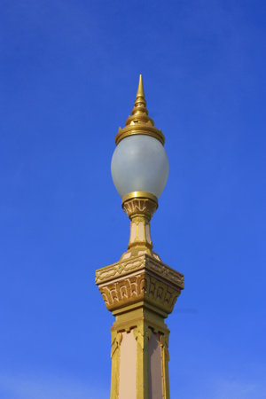 light pole in grand palace, Bangkok, Thailandの写真素材