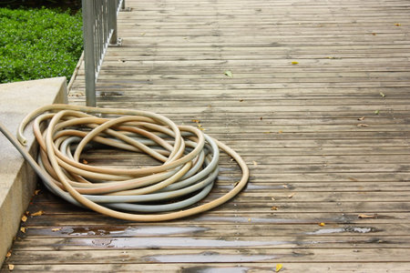 Rubber tube in the parkの写真素材