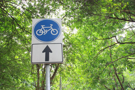 sign for bicycle wayの写真素材