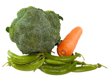 Closeup group vegetable on white backgroundの写真素材