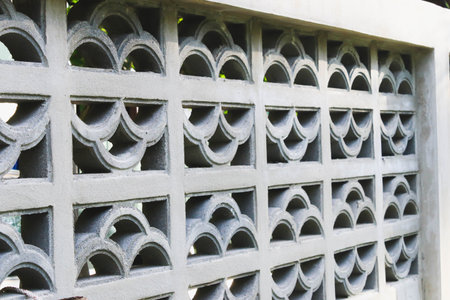 Closeup of cement House fence backgroundの写真素材