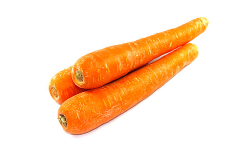 Group of orange Carrot vegetable on white backgroundの写真素材